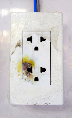 damaged electrical socket